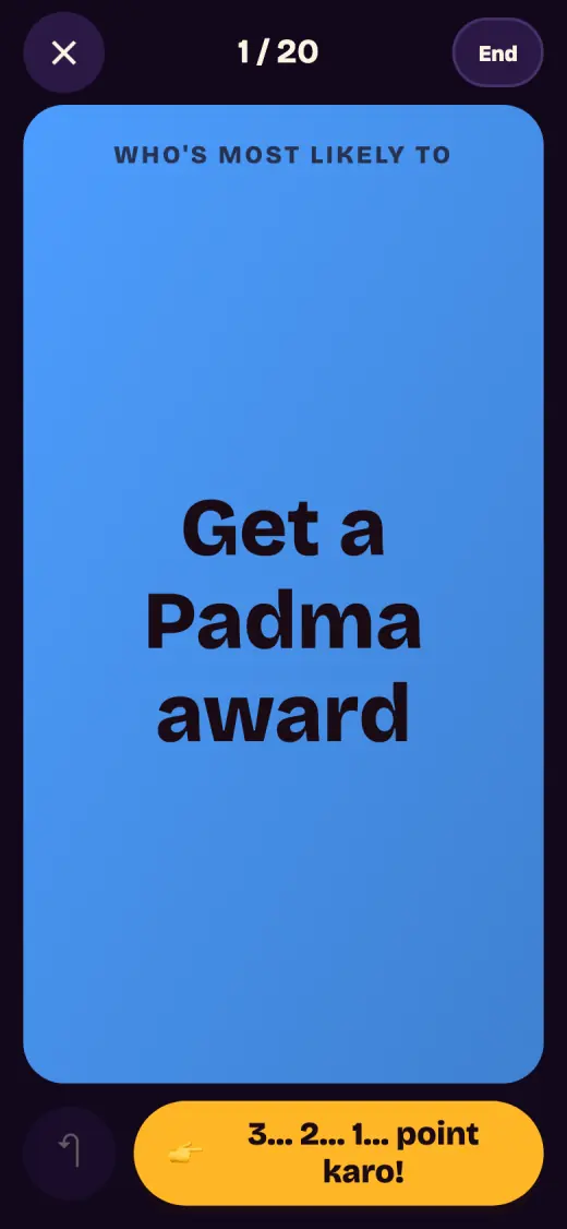 Most Likely To card: Get a Padma award